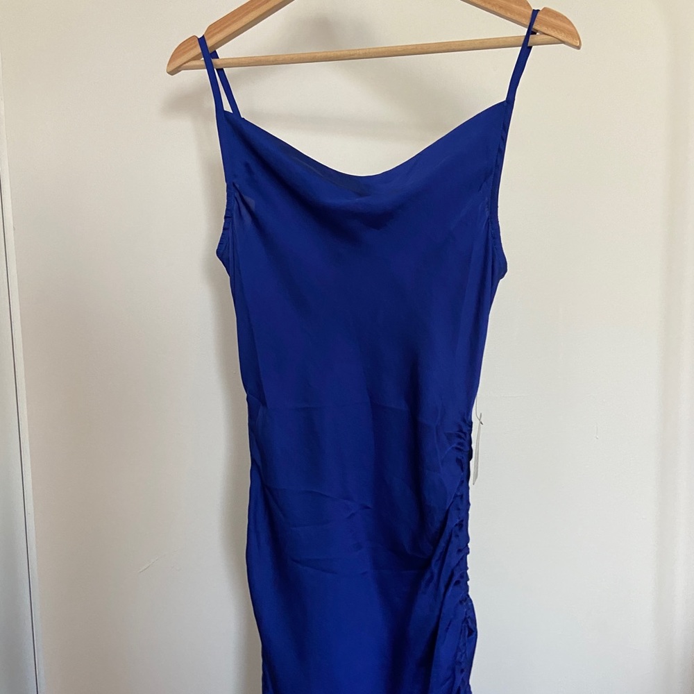 EXPRESS ROYAL BLUE SATIN SLIP DRESS